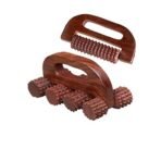 FA INDUSTRIES Wooden Handle Massager (5x3) In, wooden acupressure back pain relief massager multi purpose body massager with 8 massage roller (6.5x3) In, (Only Massager Manufacturering) - Fast Shipping to USA - Image 2