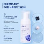 Plum 1% Encapsulated Salicylic Acid Foaming Face Wash | Fights Active Acne, Blackheads & Breakouts | with Glycolic Acid & Fruit AHAs | All Skin Types | Creamy Face Cleanser for Women & Men | 110ml - Fast Shipping to USA & Canada - Image 3