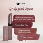 SUGAR Cosmetics Mettle Satin Lipstick | Highly Pigmented & Silky Matte Finish | Creamy Texture | Mango Butter Infused | 2.2 gm - 07 Gabriella (Soft Dusty Nude/Nude Pink) - Fast Shipping to USA & Canada - Image 5