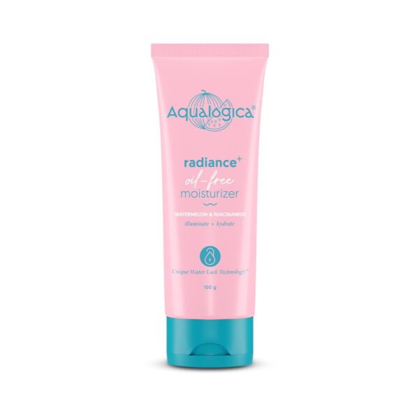 Aqualogica Radiance+ Oil-Free Moisturizer with Watermelon & Niacinamide for Deeply Nourished, Combination Skin, Oil-Free & Radiant Skin of Men & Women -100g - Fast Shipping to USA & Canada
