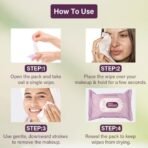 Hilary Rhoda One Swipe Makeup Remover Wipes | Removes Waterproof Makeup | Aleo Vera Infused Makeup Remover Wipes | Hydrating & Cleansing Facial Wipes | Paraben-Free | 25 pcs - Fast Shipping to USA & Canada - Image 7