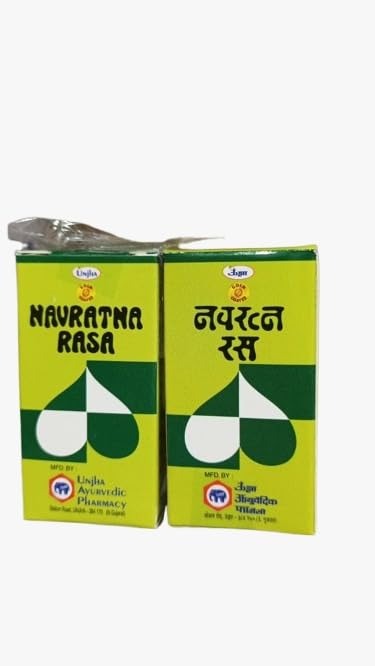 Unjha's Navratna Rasa Gold Coated Tablet 30 Pills (15 * 2) Ayurvedic Supplement for Immunity Vitality and Overall Health