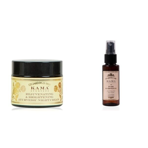 Kama Ayurveda Rejuvenating and Brightening Ayurvedic Night Cream and Pure Rose Water - Fast Shipping to USA & Canada