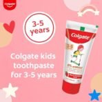 Colgate Toothpaste For Kids (3-5 Years), Natural Strawberry Flavor, Cavity Protection Tooth Paste, With 0% Artificial Flavors, Preservatives, Sweeteners & Colors - 80 Gram Tube - Fast Shipping to USA & Canada - Image 6