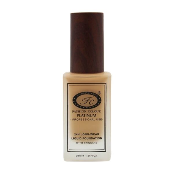 FASHION COLOUR Platinum Professional Use 24Hr Long - Wear Liquid Foundation With Skincare | Waterproof | Oil Control Foundation | Full Coverage Foundation | Transfer, Sweat & Water Resistant | 30ml | Warm Nude - Fast Shipping to USA & Canada
