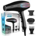 Vega Blow Pro 2200-2400W Hair Dryer with Comb, Concentrator & Diffuser Nozzles, 2 Speed & 4 Heat Settings, with Cool Shot, Cut-off, Hair Dryer & Blow Dryer for Men & Women, 1 Year Warranty (VHDP-05) - Fast Shipping to USA & Canada - Image 2