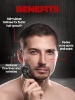 Beardo Derma Roller For Hair Growth 0.5 mm with 540 Chromium Needles | Reverse Signs of Aging | Dermaroller Increases Collagen production Repairs Damaged Hair | For Hair Fall, Hair Thickening - Fast Shipping to USA & Canada - Image 5