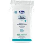Chicco Baby Moments 100% Soft Cotton Squares (60 Count) for Cleaning and Baby Care | Soft & Gentle on Delicate Skin