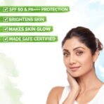 Mamaearth Vitamin C Daily Glow Sunscreen with Vitamin C & Turmeric for Sun Protection & Glow | SPF 50 & PA++++ Protection | No White Cast | Lightweight & Non-Sticky | Brightens Skin | For All Skin Types | 80 g - Fast Shipping to USA & Canada - Image 4