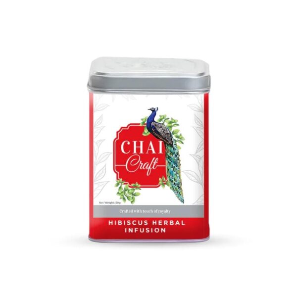 Chai Craft Hibiscus Herbal Infusion Tea | Tangy Herbal Tisane | Premium Whole Grade Hibiscus flower petal | 100% Natural Organic sourced | Loose leaf tea 50 grams - Fast Shipping to USA & Canada