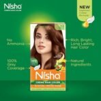Nisha Cream Hair Color Natural Brown, Permanent Hair Colour for Women Men, No Ammonia, Ultra Soft Deep Shine, 100% Grey Coverage, 4.0 Natural Brown Hair Colour 120gm Pack of 2 - Fast Shipping to USA & Canada - Image 4