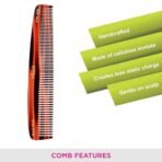 Vega Graduated Tortoise Shell Pattern Dressing Hair Comb,Handmade (India's No.1* Hair Comb Brand)For Men and Women, (HMC-02D) - Fast Shipping to USA & Canada - Image 4