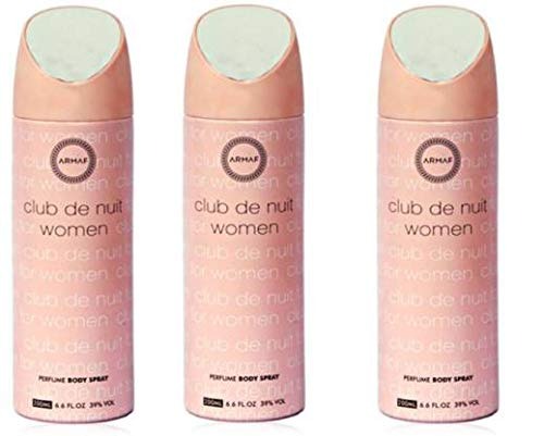 ARMAF Club De Nuit Body Spray for Women, 200 ml, Pack of 3 - Fast Shipping to USA & Canada