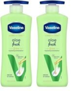 Vaseline Intensive Care, Aloe Fresh Hydrating Body Lotion, 400 ml, for Fresh, Hydrated Skin, with 100% Pure Aloe Vera Extract, for Dry, Rough Skin, for Men & Women (Pack of 2) - Fast Shipping to USA & Canada