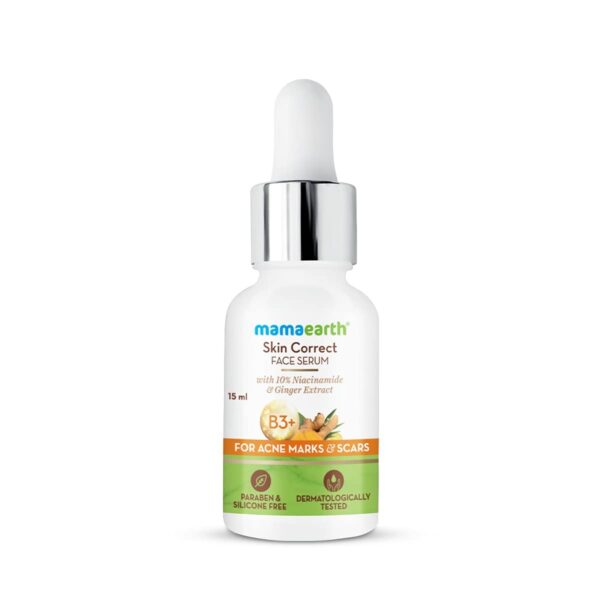 Mamaearth Skin Correct Face Serum With Niacinamide & Ginger Extract For Acne Marks & Scars, 15ml - Fast Shipping to USA & Canada
