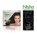 Nisha Natural Black 1 Permanent Cream Hair Color 20gm Colourant + 20ml Developer (Pack of 1) - Fast Shipping to USA & Canada
