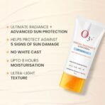 O3+ Bridal Radiance Sunscreen SPF 50 PA +++ Dry Touch & Ultra Light Non-greasy and leaves no white cast Prevents Damage From UVA | UVB | HEV | IR | Dermatologist Tested | 75g - Fast Shipping to USA & Canada - Image 3