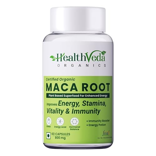 HEALTH VEDA ORGANICS PRIVATE LIMITED Maca Root Supplement, 800 Mg | 60 Veg Capsules | Promotes Reproductive Health, Improves Energy & Enhances Performance | For Men & Women - Fast Shipping to USA