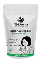 Tea Aroma - Anti-Ageing Herbal Tea, Caffeine-Free Blend with 12 Powerful Herbs for Skin Tightening, Natural Glow & Hair Strengthening, Rich in Antioxidants, 50 g - Fast Shipping to USA & Canada - Image 2