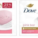 Dove Pink Beauty Bar pack of 6, 125g each for Even Toned Nourished Skin with Plant Based Cleansers and pH balanced formula - Fast Shipping to USA & Canada