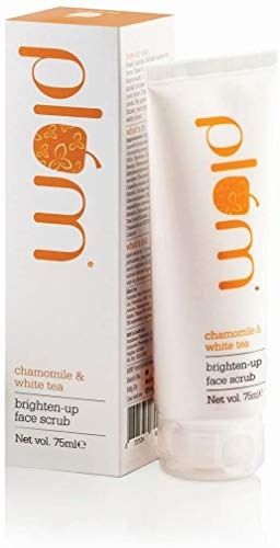 Plum Chamomile & White Tea Brighten Up Face Scrub | Gentle Exfoliation & De-tanning | For Normal, Combination Skin | 75ml - Fast Shipping to USA & Canada