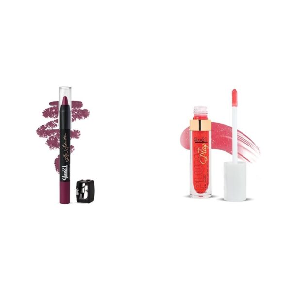 Glam 21 Lip Seduction Non- Transfer Crayon Lipstick|Purple Mousse|12Lip Plumper With Hyaluronic Acid Lightweight Lip Gloss With High Shine Glossy Finish For Fuller And Plump Lips 03 Red Lights - 5 Gm - Fast Shipping to USA & Canada