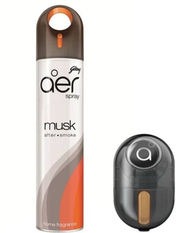 Godrej Aer Musk Room Spray (300 ML) & Car Freshener (45 Gm) Spray, Diffuser Set (2 x 172.5 ml) - Fast Shipping to USA & Canada