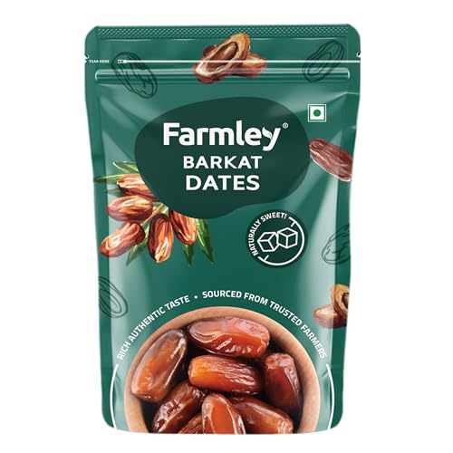 Farmley Barkat Dates 250g | Arabian Dates I Khajur | Dried Dates | No Added Sugar | ArHealthy & Nutritious Snack | Pack of 1 - Fast Shipping to USA & Canada