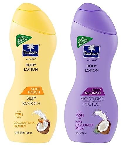 Parachute Advansed Soft Touch Body Lotion for Women & Men, All Skin types, 250ml & Parachute Advansed Deep Nourish Body Lotion for Women & Men, Dry Skin, 250ml - Fast Shipping to USA & Canada