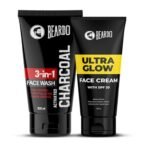 Beardo Activated Charcoal Face Wash, 100ml and BEARDO Ultraglow Face Cream SPF 30 for Men, 60g Combo - Fast Shipping to USA & Canada - Image 2
