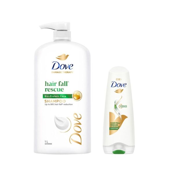 Dove Hair Fall Rescue Shampoo 1 Litre + Conditioner 175ml, Combo | For Thicker Hair | Enriched with Nutrilock Actives - Fast Shipping to USA & Canada