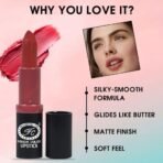 FASHION COLOUR Fabulous Satin Matte | Long Stay Upto 6 Hrs | Waterproof | Smudge Proof and Lipstick for Women | Single Swipe Application | Matte Finish | 4g | Garnet - Fast Shipping to USA & Canada - Image 4