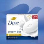 Dove Cream Bathing Beauty Bar with 1/4 Moisturising Cream For Soft, Smooth, Glowing Skin, 125 g (Pack of 8), White - Fast Shipping to USA & Canada - Image 3
