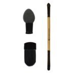 KINDED Eye Shadow Applicator and Shadow Double Sided 2 in 1 Brow Bone Makeup Brush for Eyes Professional Series with Smooth Soft Synthetic Bristles Anti Rust Aluminium Ferrule Wooden Handle Grip - Fast Shipping to USA & Canada