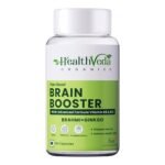 HEALTH VEDA ORGANICS PRIVATE LIMITED Plant Based Brain Booster With Ginkgo Biloba & Brahmi I 60 Veg Capsules I Boosts Concentration & Learning Activities - Fast Shipping to USA