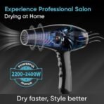 Vega Blow Pro 2200-2400W Hair Dryer with Comb, Concentrator & Diffuser Nozzles, 2 Speed & 4 Heat Settings, with Cool Shot, Cut-off, Hair Dryer & Blow Dryer for Men & Women, 1 Year Warranty (VHDP-05) - Fast Shipping to USA & Canada - Image 4