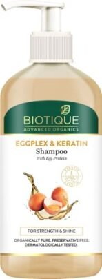 Biotique Eggplex & Keratin Shampoo for Thicker & Shinier Hair - Prevents Breakage, Gentle Cleanse | Protein Shampoo| For Men & Women - 300ml - Fast Shipping to USA & Canada - Image 2