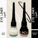 KINDED Eye Liner Liquid Waterproof Smudgeproof Longlasting Insta Bold Look Intense Colour Pigments Quick Drying Eyeliner Combo (5 ml each, Matte Finish, Midnight Black & White Pearl) - Fast Shipping to USA & Canada - Image 4