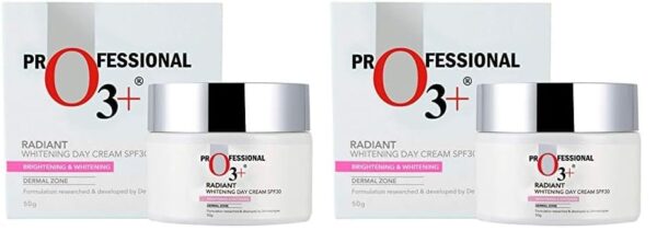 O3+ Radiant Day Cream SPF 30 | For Glowing, Even Skin Tone | Moisturises & Protects All Skin Types 50g (Pack of 2) - Fast Shipping to USA & Canada