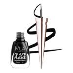 Mila Beaute Glaze Artist Liquid Eyeliner | Water Proof & Smudge-Proof | Rich Glossy Finish with Intense Shine | Intense Pigment I Easy Glide Applicator | 6Ml Shade - Infinite Black - Fast Shipping to USA & Canada