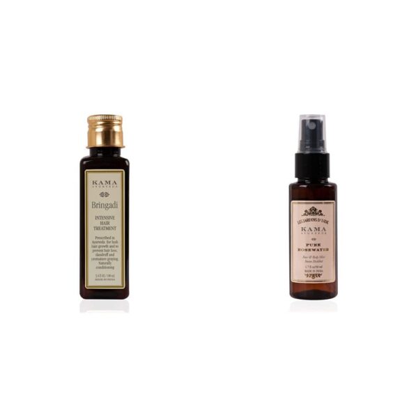 Kama Ayurveda Bringadi Intensive Hair Treatment, 100ml + Rose Water 50 ml - Fast Shipping to USA & Canada