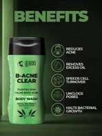 Beardo Body Acne Clear Body Wash for Men 200 ml | With Neem, Tea Tree and Salicylic Acid | Clean Clear Skin | For Body Acne and Skin Purification | B-acne - Fast Shipping to USA & Canada - Image 4