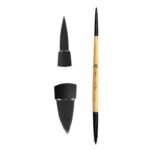 KINDED Lip Liner and Lip Filler Double Sided 2 in 1 Lipstick Gloss Applicator Brush Professional Series for Makeup with Smooth Soft Synthetic Bristles Anti Rust Aluminium Ferrule Wooden Handle Grip - Fast Shipping to USA & Canada