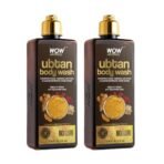 WOW Skin Science Ubtan Body Wash | Tan Removal And Glowing Skin | With Chickpea Flour, Almond, Safron & Turmeric Extract | 250 Ml | Pack of 2 - Fast Shipping to USA & Canada - Image 2