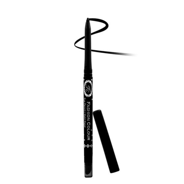 FASHION COLOUR Intense Black Kajal With Smudger(0.35g) | 12 Hr Long Stay | Waterproof & Smudgeproof | One Swipe Smooth Application | 3-In-1 Kajal, Eyeliner, Smokey Eyeshadow | (Matte Black) - Fast Shipping to USA & Canada
