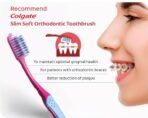 Colgate Ortho Brush Slim Soft Toothbrush 100% Whole Mouth Cleaner Cheek & Tongune Cleaner Shaped Bristle Design Pack Of 4Pc, Manual, Adult, Pink - Fast Shipping to USA & Canada - Image 4