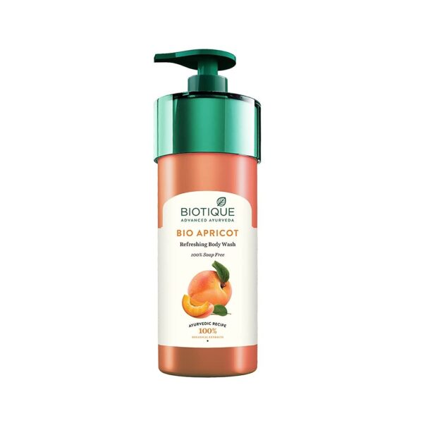 Biotique Apricot Refreshing Body Wash | Keeps Skin Fresh and Clean | Brightens Skin and Reducing Dark Spots | 100% Botanical Extracts | Suitable for All Skin Types | 800ml - Fast Shipping to USA & Canada