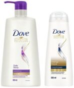 Dove Daily Shine Shampoo, 650 ml & Dove Intense Repair Conditioner 335 ml, With Keratin Actives to Smoothen Dry and Frizzy Hair - Deep Conditions Damaged Hair for Men & Women - Fast Shipping to USA & Canada - Image 2