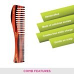 Vega Tortoise Shell Pattern Wide and Coarse Tooth Shampoo Hair Comb,Handmade, (India's No.1* Hair Comb Brand)For Men and Women, (HMC-48D) - Fast Shipping to USA & Canada - Image 5