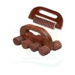 FA INDUSTRIES Wooden Handle Massager (5x3) In, wooden acupressure back pain relief massager multi purpose body massager with 8 massage roller (6.5x3) In, (Only Massager Manufacturering) - Fast Shipping to USA - Image 3